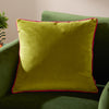 Plain Green Cushions - Meridian Velvet Cushion Cover Lime/Hot Pink Furn
