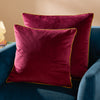 Plain Red Cushions - Meridian Velvet Cushion Cover Maroon/Moss Furn