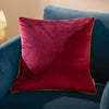 Plain Red Cushions - Meridian Velvet Cushion Cover Maroon/Moss Furn