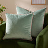 Plain Blue Cushions - Meridian Velvet Cushion Cover Mineral/Blush Furn