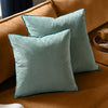 Plain Blue Cushions - Meridian Velvet Cushion Cover Mineral/Teal Furn