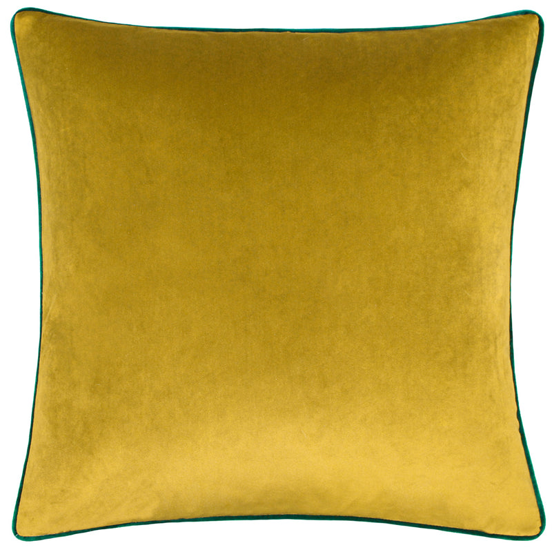 Plain Green Cushions - Meridian Velvet Cushion Cover Moss/Emerald Furn