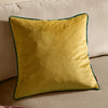 Plain Green Cushions - Meridian Velvet Cushion Cover Moss/Emerald Furn