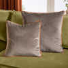 Plain Brown Cushions - Meridian Velvet Cushion Cover Mocha/Pumpkin Furn