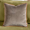 Plain Brown Cushions - Meridian Velvet Cushion Cover Mocha/Pumpkin Furn