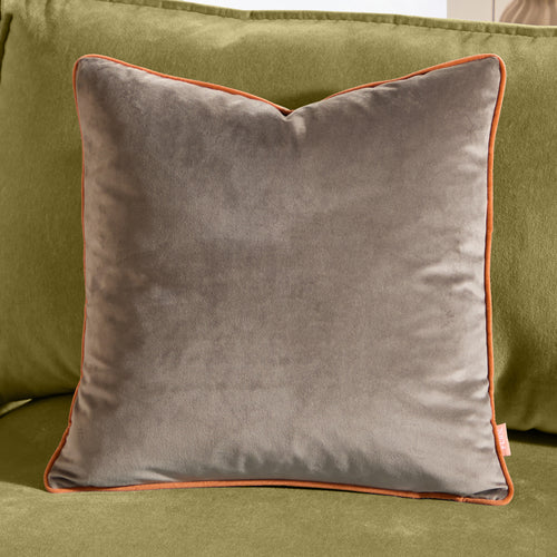 Plain Brown Cushions - Meridian Velvet Cushion Cover Mocha/Pumpkin Furn