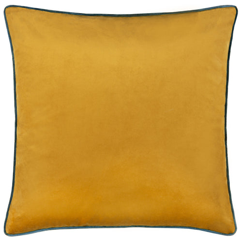 Plain Blue Cushions - Meridian Velvet Cushion Cover Ochre/Teal Furn