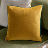 Plain Blue Cushions - Meridian Velvet Cushion Cover Ochre/Teal Furn
