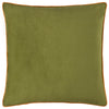 Plain Green Cushions - Meridian Velvet Cushion Cover Olive/Ginger Furn