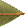 Plain Green Cushions - Meridian Velvet Cushion Cover Olive/Ginger Furn