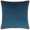 Plain Blue Cushions - Meridian Velvet Cushion Cover Petrol/Blush Furn