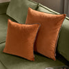 Plain Orange Cushions - Meridian Velvet Cushion Cover Pumpkin/Mocha Furn