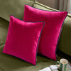 Plain Pink Cushions - Meridian Velvet Cushion Cover Raspberry/Teal Furn