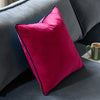 Plain Pink Cushions - Meridian Velvet Cushion Cover Raspberry/Teal Furn