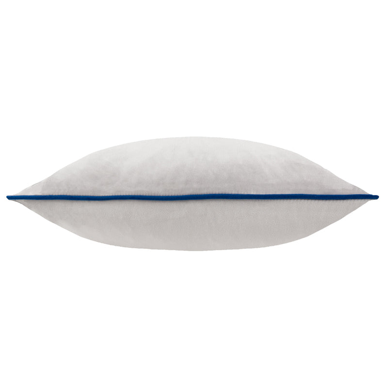 Plain Grey Cushions - Meridian Velvet Cushion Cover Silver/Navy Furn