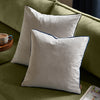 Plain Grey Cushions - Meridian Velvet Cushion Cover Silver/Navy Furn