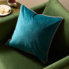 Plain Blue Cushions - Meridian Velvet Cushion Cover Teal/Blush Furn