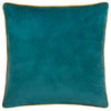 Plain Blue Cushions - Meridian Velvet Cushion Cover Teal/Ochre Furn