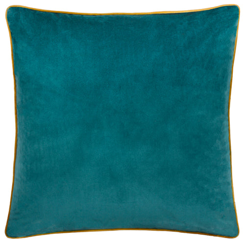 Plain Blue Cushions - Meridian Velvet Cushion Cover Teal/Ochre Furn