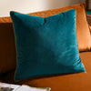 Plain Blue Cushions - Meridian Velvet Cushion Cover Teal/Ochre Furn