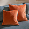 Plain Orange Cushions - Meridian Velvet Cushion Cover Tiger/Teal Furn