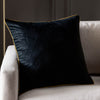 Plain Black Cushions - Meridian Velvet Cushion Cover Black/Gold Paoletti