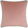 Plain Pink Cushions - Meridian Velvet Cushion Cover Blush/Teal Paoletti