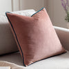 Plain Pink Cushions - Meridian Velvet Cushion Cover Blush/Teal Paoletti