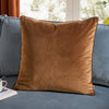 Plain Brown Cushions - Meridian Velvet Cushion Cover Caramel/Chocolate Furn