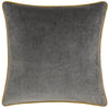 Plain Grey Cushions - Meridian Velvet Cushion Cover Charcoal/Moss Paoletti