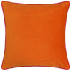 Plain Orange Cushions - Meridian Velvet Cushion Cover Clementine/Hot Pink Paoletti