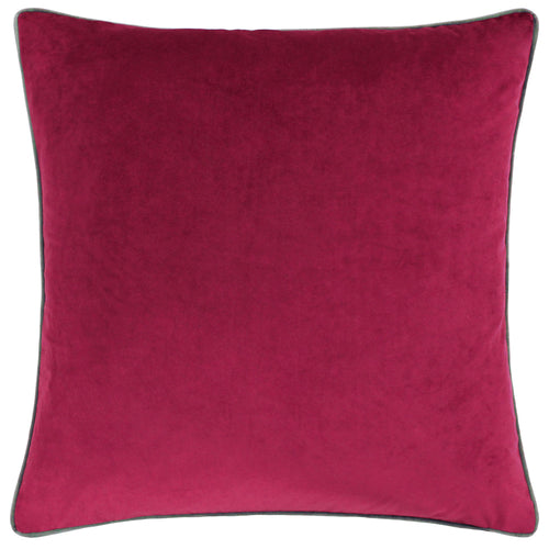 Plain Red Cushions - Meridian Velvet Cushion Cover Cranberry/Mocha Paoletti