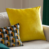 Plain Yellow Cushions - Meridian Velvet Cushion Cover Cylon/Silver Paoletti