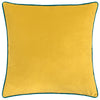 Plain Yellow Cushions - Meridian Velvet Cushion Cover Cylon/Teal Paoletti