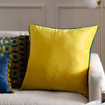 Plain Yellow Cushions - Meridian Velvet Cushion Cover Cylon/Teal Paoletti