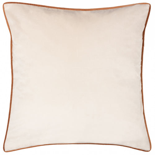 Plain Orange Cushions - Meridian Velvet Cushion Cover Ecru/Ginger Paoletti