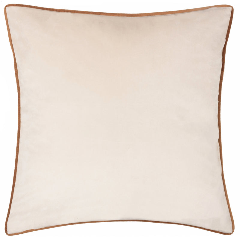 Plain Orange Cushions - Meridian Velvet Cushion Cover Ecru/Ginger Paoletti