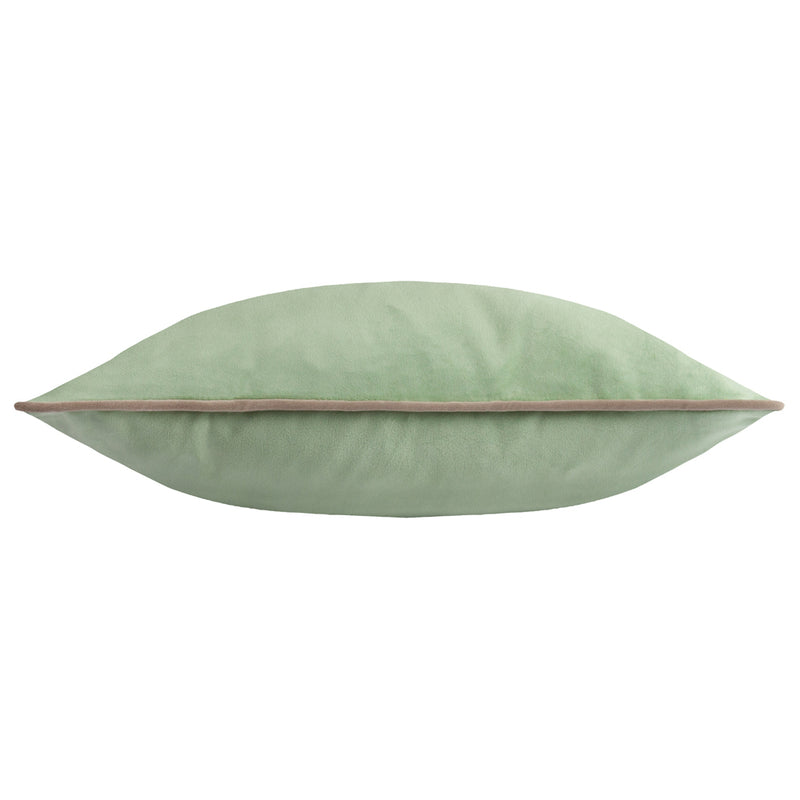 Plain Green Cushions - Meridian Velvet Cushion Cover Eucalyptus/Natural Furn