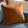 Plain Orange Cushions - Meridian Velvet Cushion Cover Ginger/Olive Furn