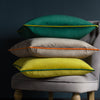 Plain Grey Cushions - Meridian Velvet Cushion Cover Grey/Clementine Paoletti