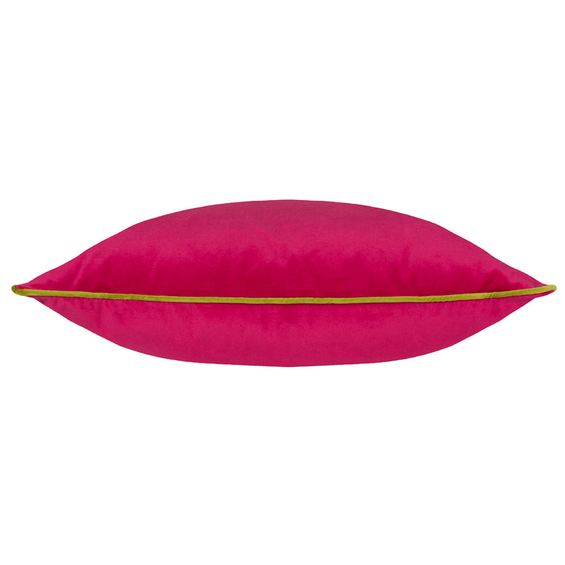 Paoletti Meridian Velvet Cushion Cover in Hot Pink/Lime