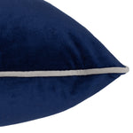 Paoletti Meridian Velvet Cushion Cover in Navy/Silver