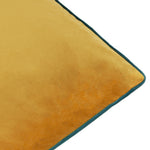 Plain Blue Cushions - Meridian Velvet Cushion Cover Ochre/Teal Furn