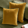 Plain Blue Cushions - Meridian Velvet Cushion Cover Ochre/Teal Furn