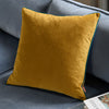 Plain Blue Cushions - Meridian Velvet Cushion Cover Ochre/Teal Furn