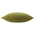Plain Green Cushions - Meridian Velvet Cushion Cover Olive/Ginger Furn