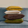 Plain Green Cushions - Meridian Velvet Cushion Cover Olive/Ginger Furn