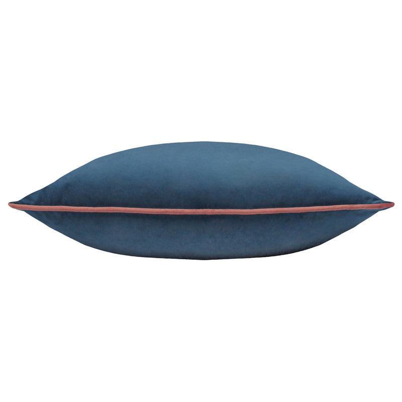 Paoletti Meridian Velvet Cushion Cover in Petrol/Blush