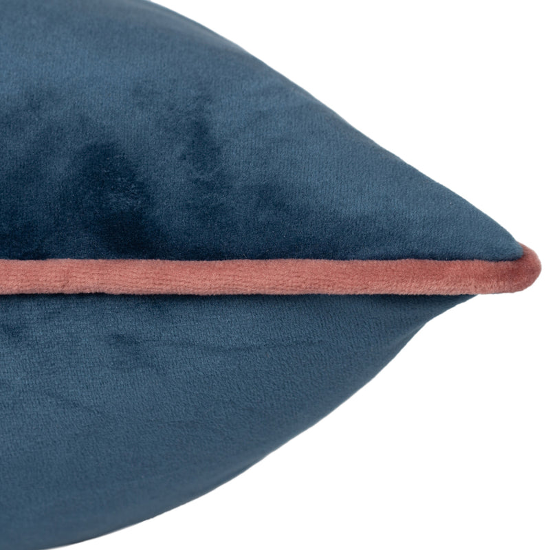 Paoletti Meridian Velvet Cushion Cover in Petrol/Blush