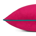 Plain Pink Cushions - Meridian Velvet Cushion Cover Raspberry/Teal Paoletti